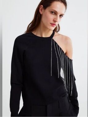 Zara Rhinestone Sweater